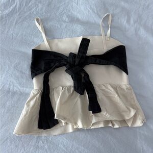 ZARA Peplum Bow Crop Top Women S Statement Soft Feminine Old Money French Luxe